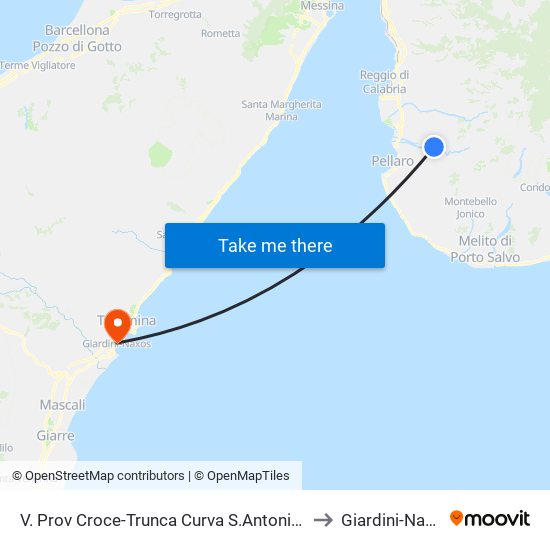 V. Prov Croce-Trunca Curva S.Antonio N/S to Giardini-Naxos map