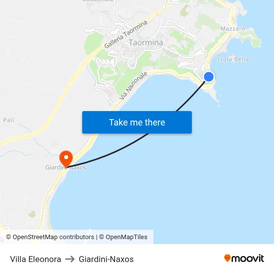 Eleonora Villa to Giardini-Naxos map