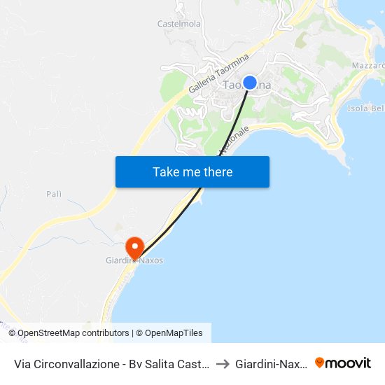 Via Circonvallazione - Bv Salita Castello to Giardini-Naxos map