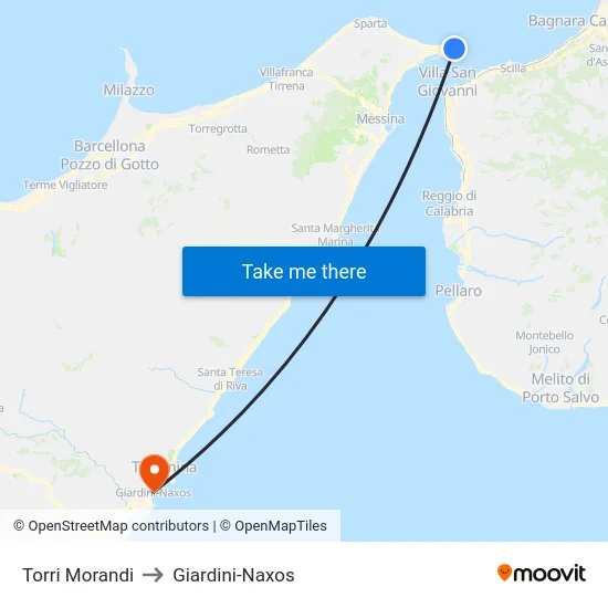 Torri Morandi to Giardini-Naxos map