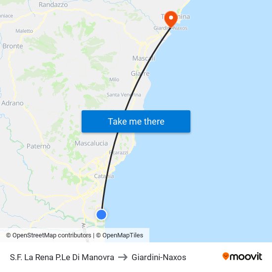 S.F. La Rena P.Le Di Manovra to Giardini-Naxos map