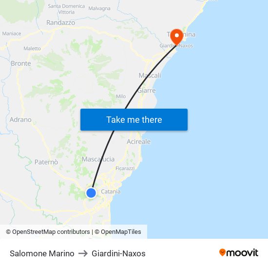 Salomone Marino to Giardini-Naxos map