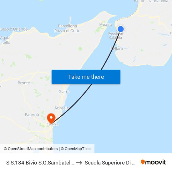 S.S.184  Bivio S.G.Sambatello (S/N) to Scuola Superiore Di Catania map