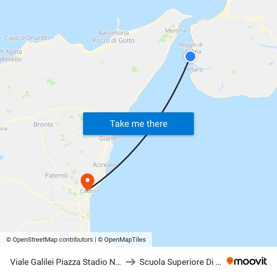 Viale Galilei Piazza Stadio Nord (S/N) to Scuola Superiore Di Catania map