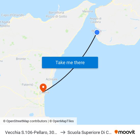 Vecchia S.106-Pellaro, 303  (N/S) to Scuola Superiore Di Catania map