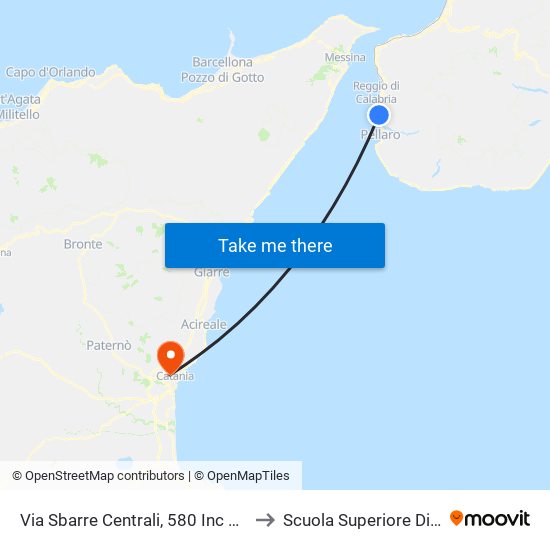 Via Sbarre Centrali, 580 Inc V. Gebbione to Scuola Superiore Di Catania map