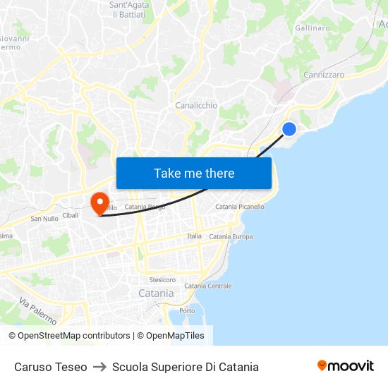 Caruso Teseo to Scuola Superiore Di Catania map