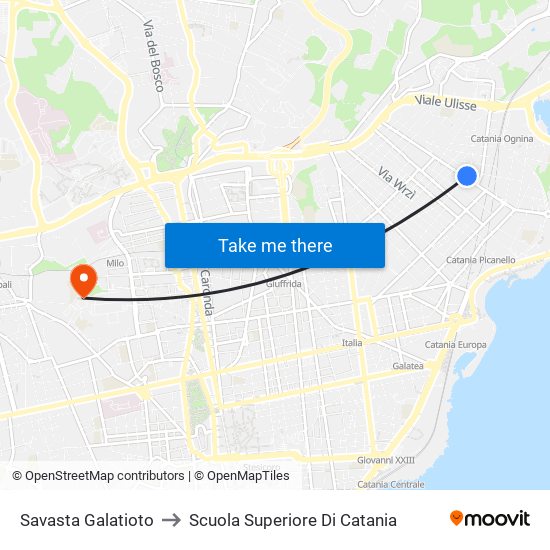 Savasta Galatioto to Scuola Superiore Di Catania map