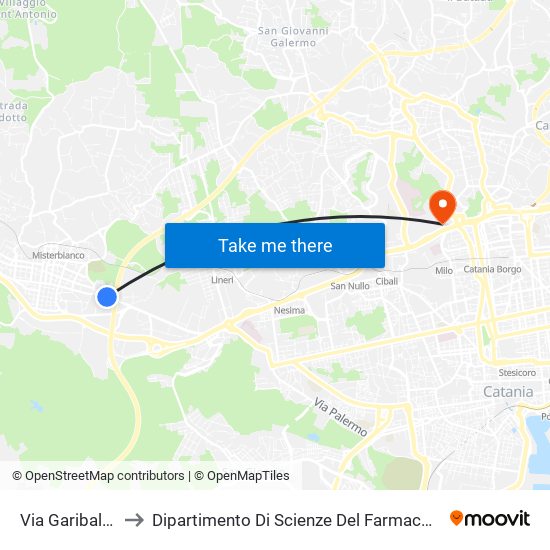 Via Garibaldi Sud to Dipartimento Di Scienze Del Farmaco E Della Salute map