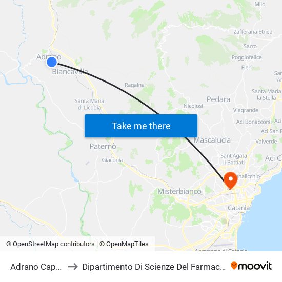 Adrano Cappuccini to Dipartimento Di Scienze Del Farmaco E Della Salute map