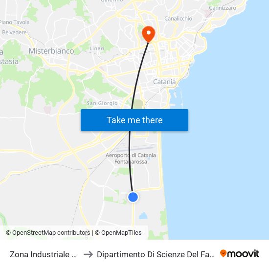 Zona Industriale Strada 18 (1) to Dipartimento Di Scienze Del Farmaco E Della Salute map