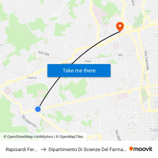 Rapisardi Fermi Nord to Dipartimento Di Scienze Del Farmaco E Della Salute map