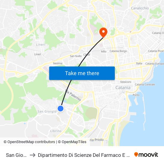 San Giorgio to Dipartimento Di Scienze Del Farmaco E Della Salute map