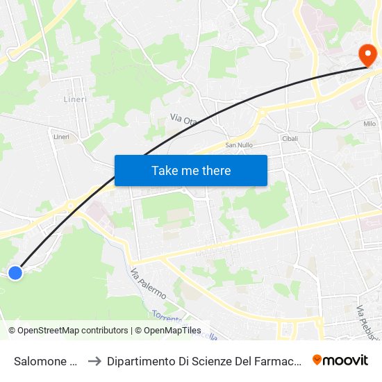 Salomone Marino to Dipartimento Di Scienze Del Farmaco E Della Salute map