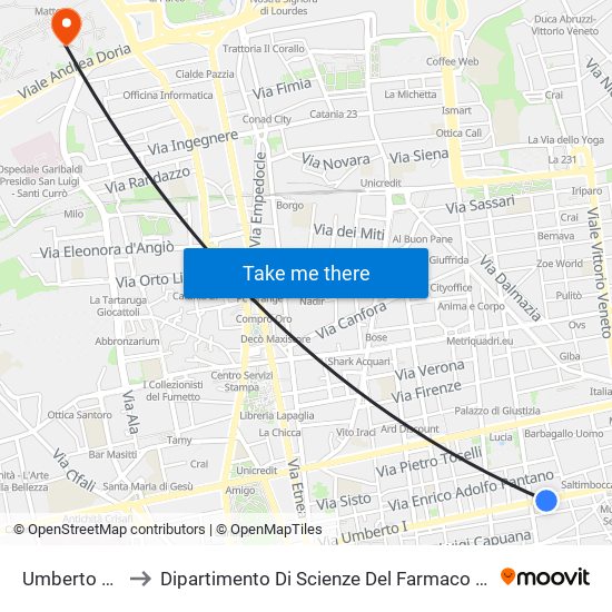 Umberto Crispi to Dipartimento Di Scienze Del Farmaco E Della Salute map