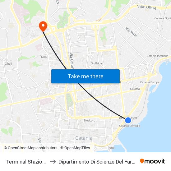 Terminal Stazione Centrale to Dipartimento Di Scienze Del Farmaco E Della Salute map