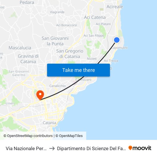 Via Nazionale Per Catania, 163 to Dipartimento Di Scienze Del Farmaco E Della Salute map