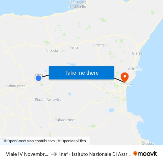 Viale IV Novembre, 57 to Inaf - Istituto Nazionale Di Astrofisica map