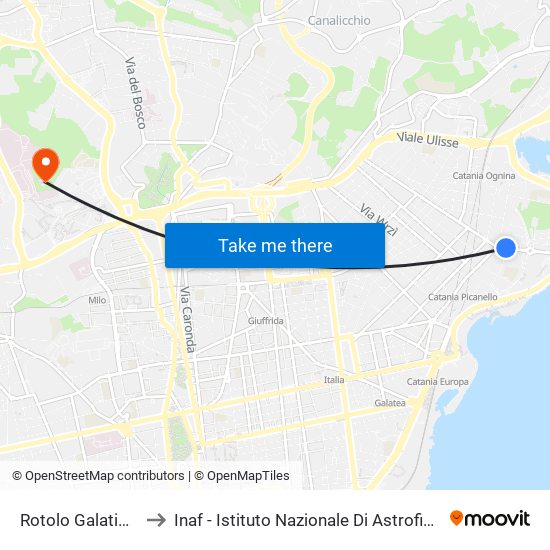Rotolo Galatioto to Inaf - Istituto Nazionale Di Astrofisica map