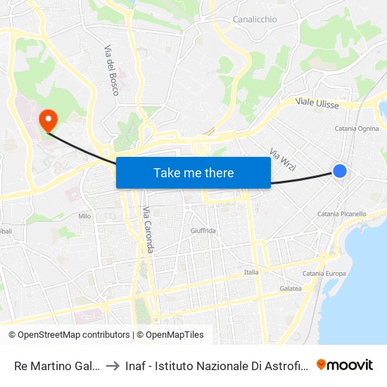 Re Martino Galati to Inaf - Istituto Nazionale Di Astrofisica map