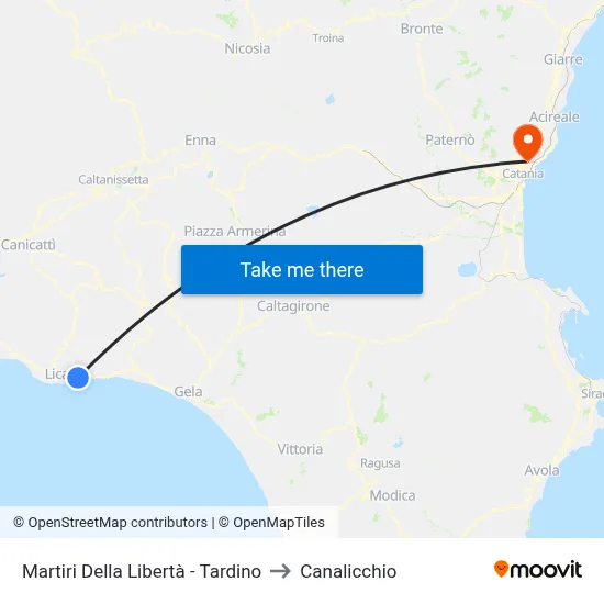 Martyrs of Liberty - Tardino to Canalicchio map