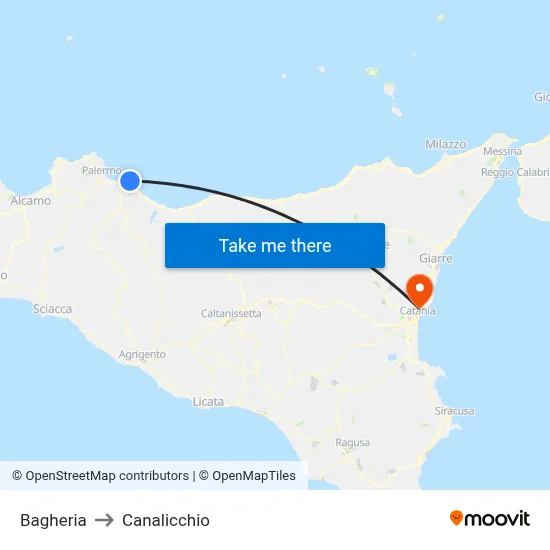 Bagheria to Canalicchio map
