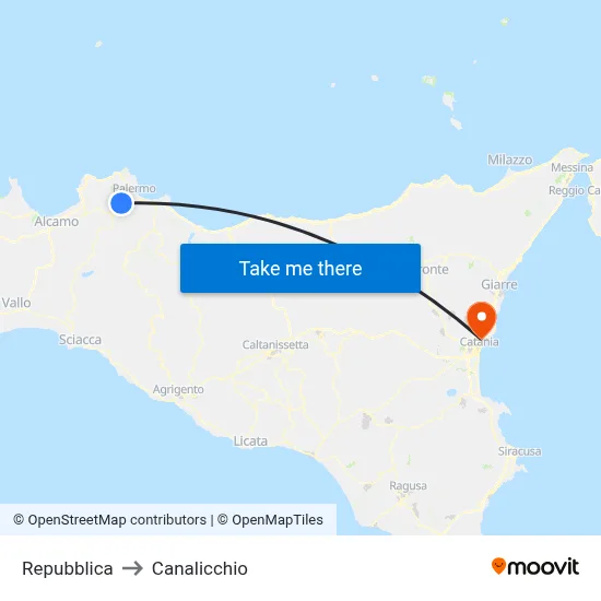 Republic to Canalicchio map