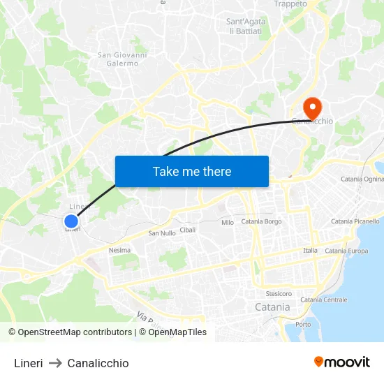 Lineri to Canalicchio map