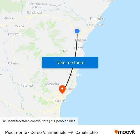 Piedimonte - V. Emanuele Course to Canalicchio map