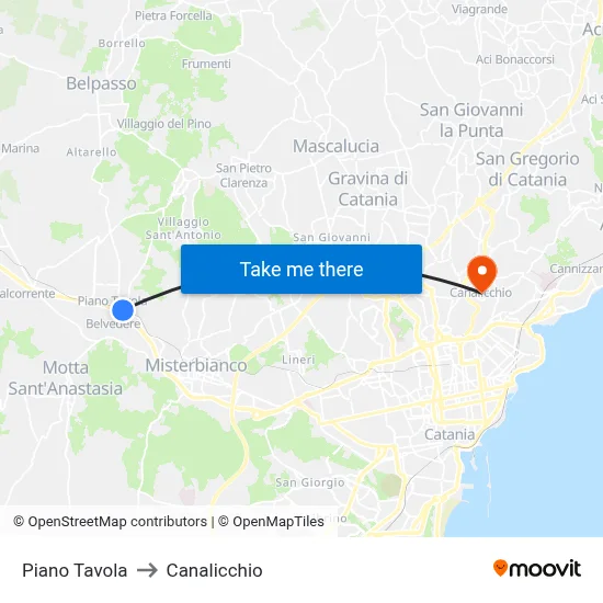 Piano Tavola - Stazione to Canalicchio map
