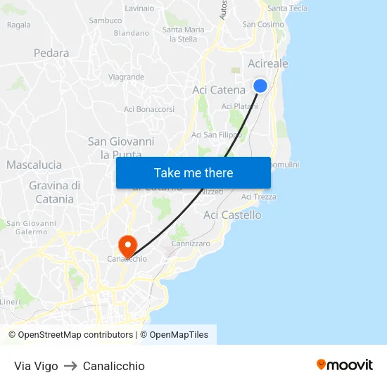 Vigo 105 to Canalicchio map