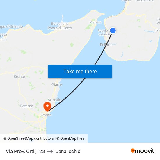 Via Prov. Orti ,123 to Canalicchio map