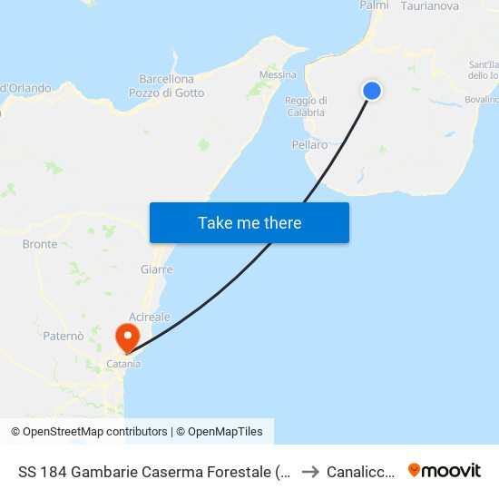 SS 184  Gambarie Caserma Forestale (N/S) to Canalicchio map