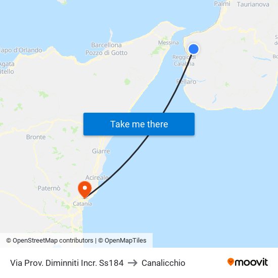 Via Prov. Diminniti  Incr. Ss184 to Canalicchio map