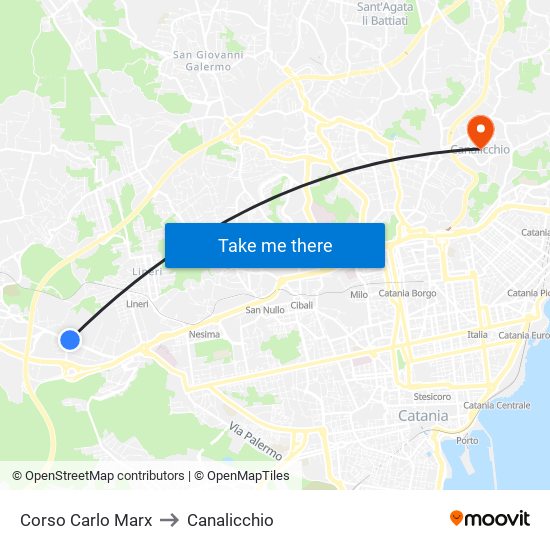 Corso Carlo Marx to Canalicchio map