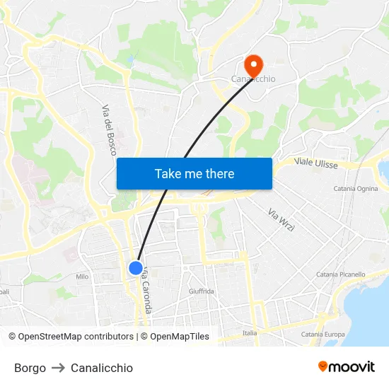 Borgo to Canalicchio map