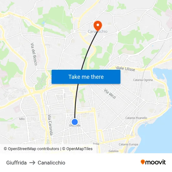 Giuffrida to Canalicchio map