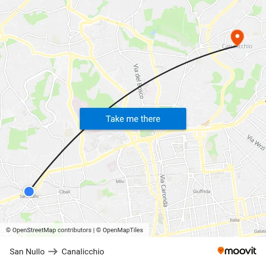 San Nullo to Canalicchio map