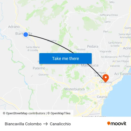 Biancavilla Colombo to Canalicchio map