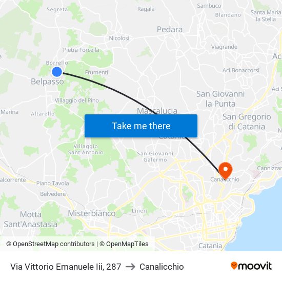 Via Vittorio Emanuele Iii, 287 to Canalicchio map