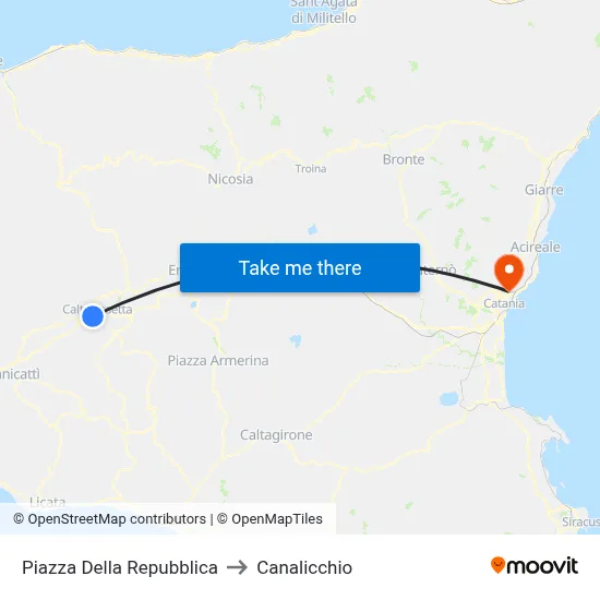 Repubblica Square to Canalicchio map