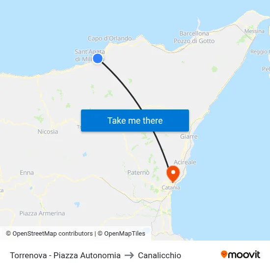 Torrenova - Autonomy Square to Canalicchio map