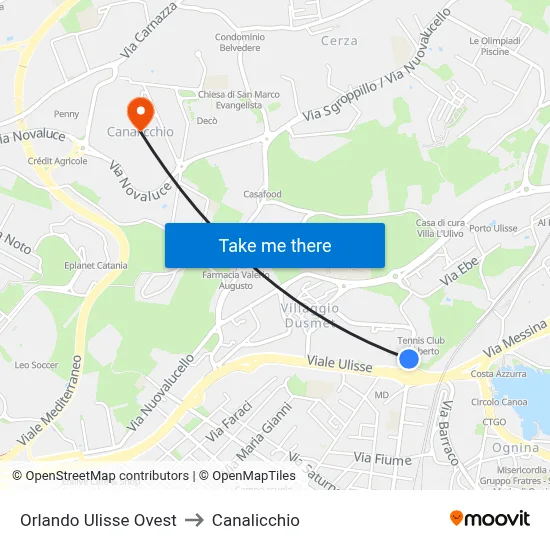 Orlando Ulisse West to Canalicchio map