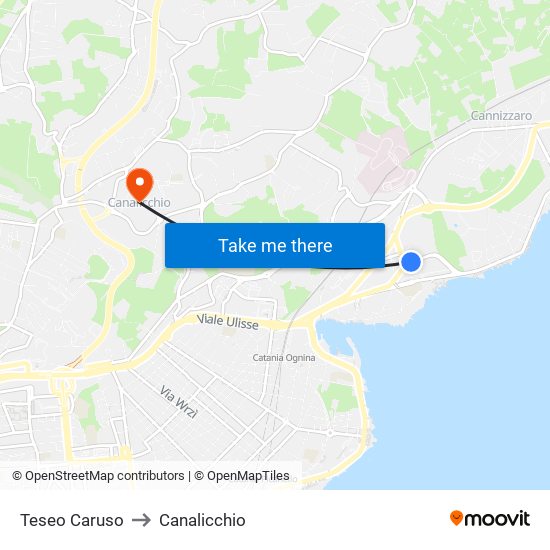 Teseo Caruso to Canalicchio map