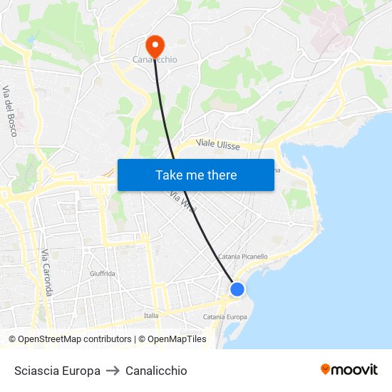 Sciascia Europa to Canalicchio map