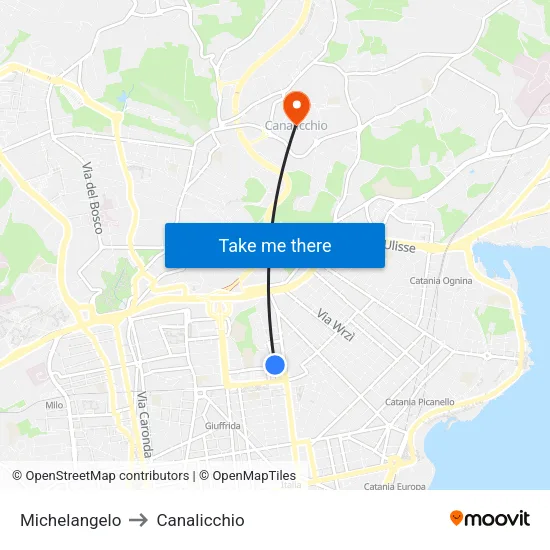 Michelangelo to Canalicchio map