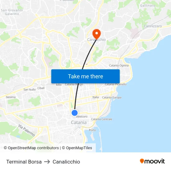 Stock Exchange Terminal to Canalicchio map