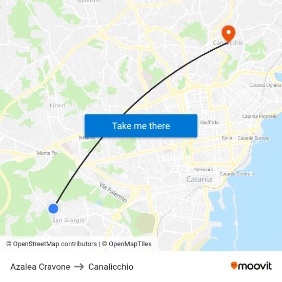 Azalea Cravone to Canalicchio map