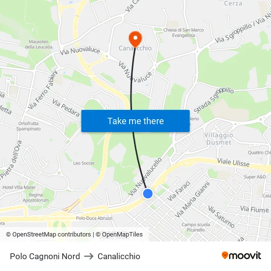 Polo Cagnoni North to Canalicchio map