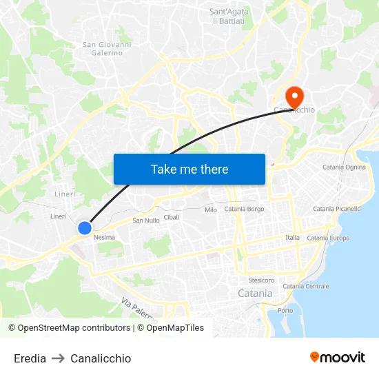 Eredia to Canalicchio map